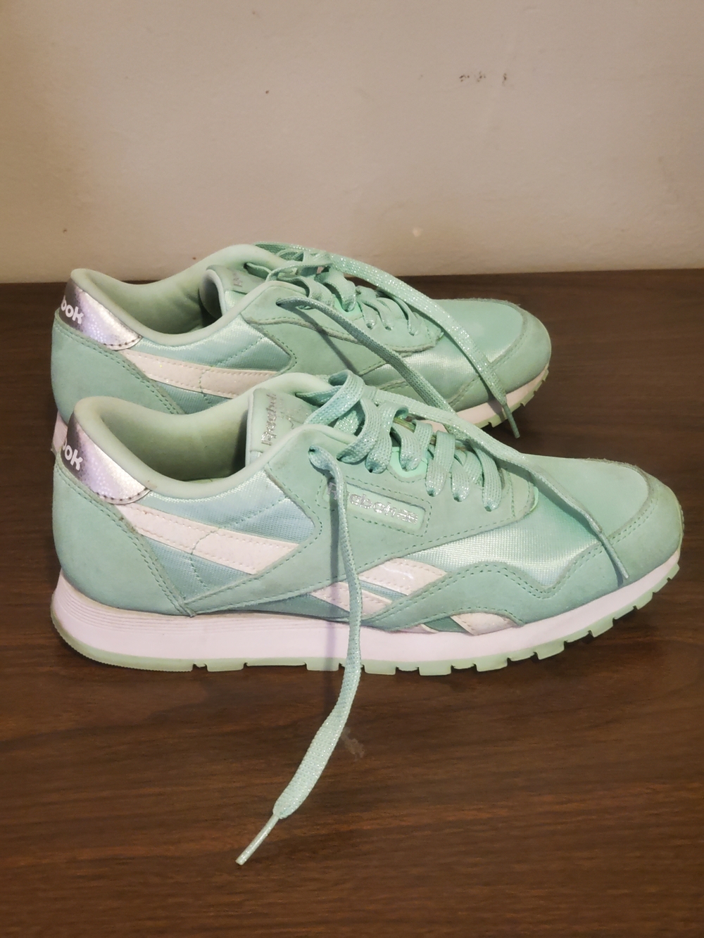 Reebok Classic Mint Green Athletic Sneakers